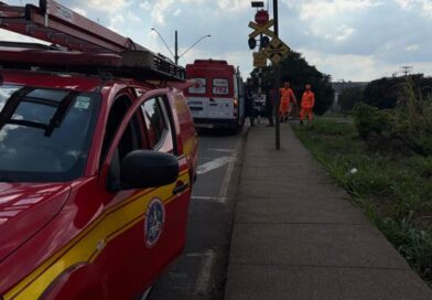 Bombeiros resgatam homem no pontilhão da Avenida São João
