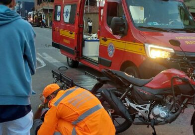 Motociclista fica ferido em batida em Santanense