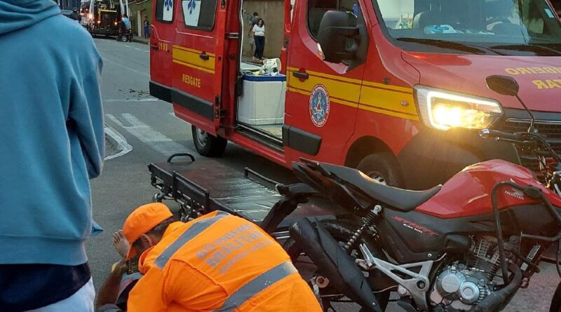Motociclista fica ferido em batida em Santanense