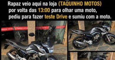Moto “levada” de test-drive é localizada em Itaguara