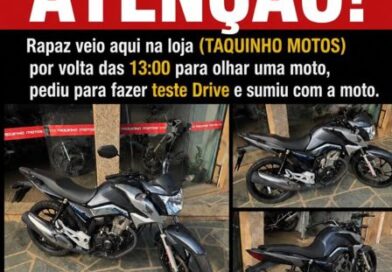 Moto “levada” de test-drive é localizada em Itaguara