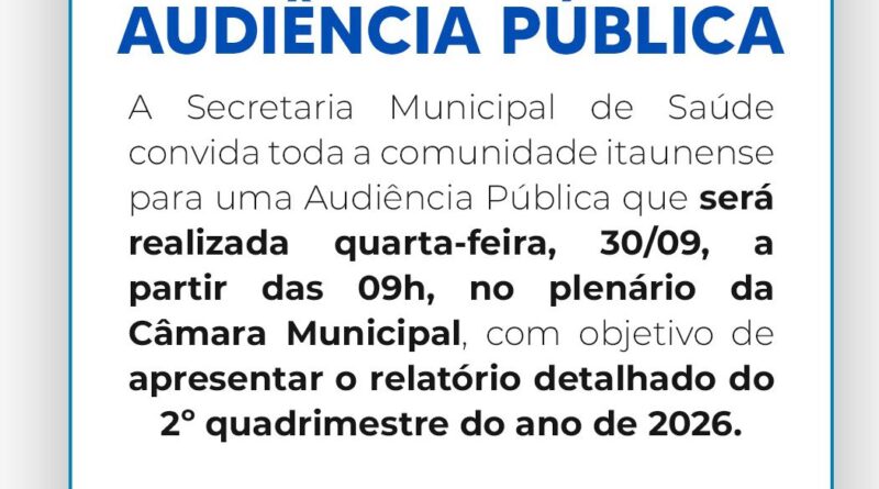 Secretaria de Saúde realiza Audiência Pública