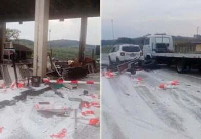 Caminhoneiro é preso embriagado após atingir pedágio na Fernão Dias